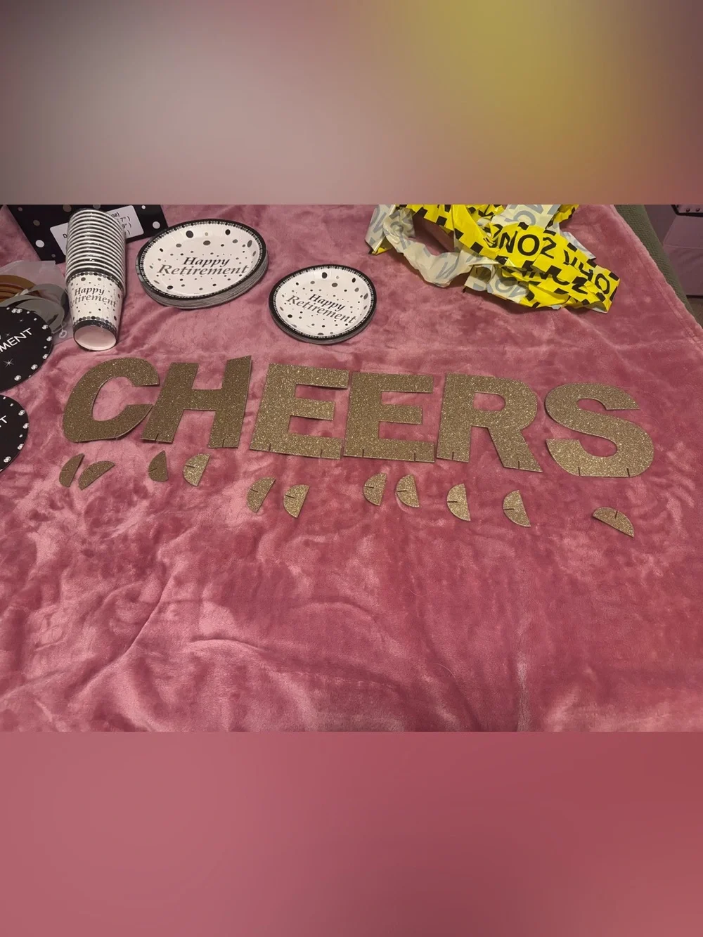 Happy Retirement Party Decor & Plates/Cups (READ full description)
